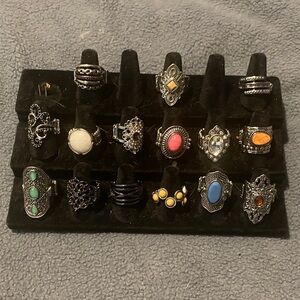 Bohemian Multi-Stone Women's Ring Set — Colorful Accent Rings